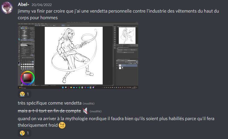 Un post du discord